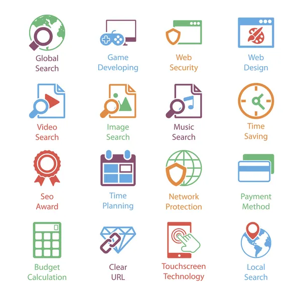 internet pazarlama simgeler vol 3 renk