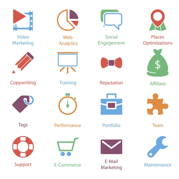 Color Internet Marketing Icons Vol 2 Royalty Free Stock Illustrations