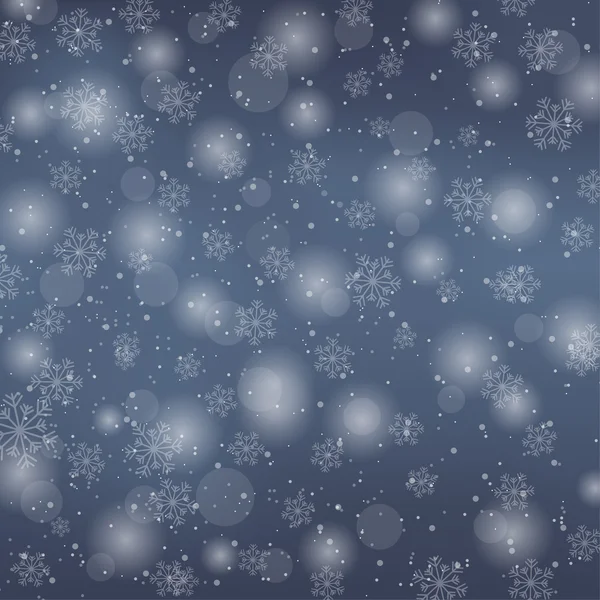 kar taneleri ile Noel koyu mavi arka plan