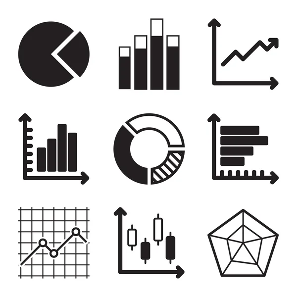 Conjunto de ícones de diagrama — Vetor de Stock