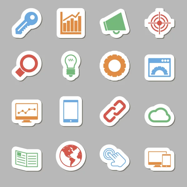 Seo Icons as Labes — Stock Vector