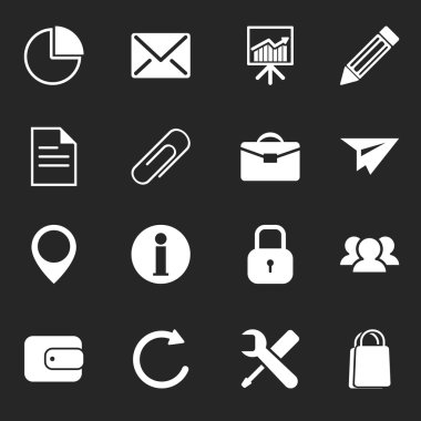 Beyaz iş ikonları/simgeleri