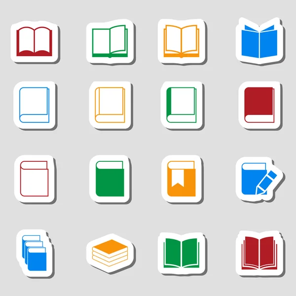 Icono de libro de color establecido como Labes — Vector de stock