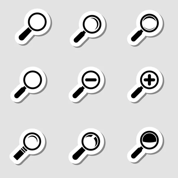 Büyüteç Cam simgeler olarak labes