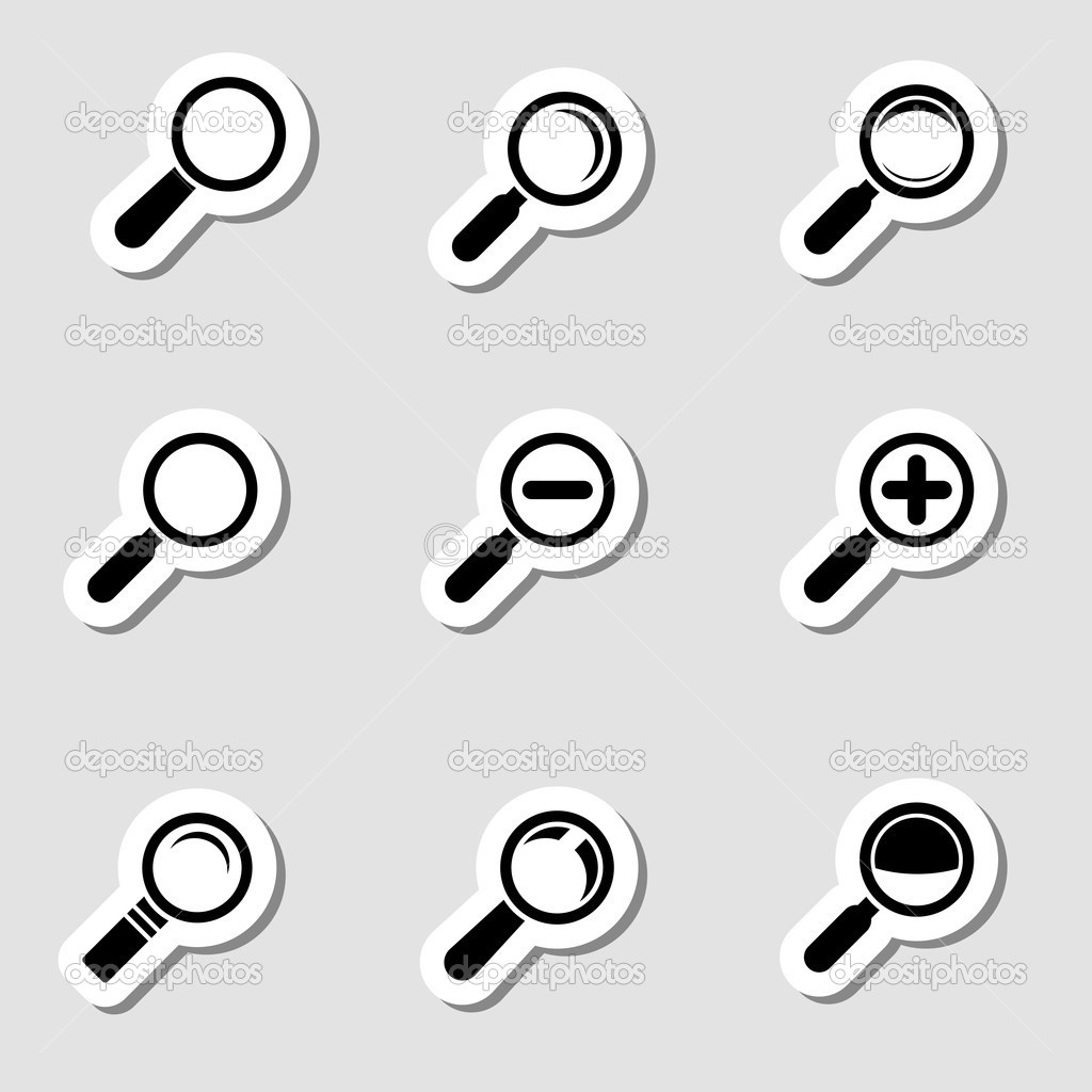 Magnifier Glass Icons as Labes