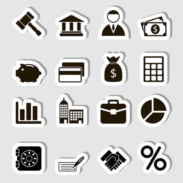 Iconos de negocios establecidos como etiquetas — Archivo Imágenes Vectoriales