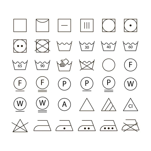 Set of washing symbols — Stock Illustration Set of washing symbols Vector Graphics