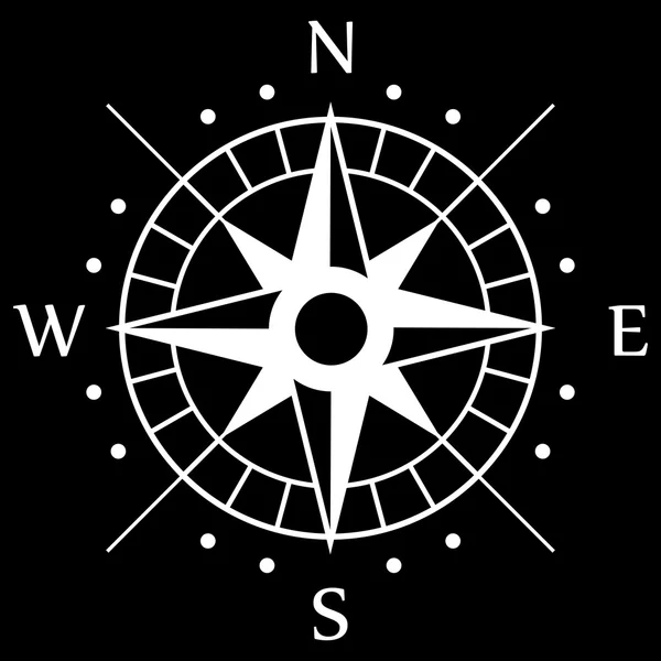White Compass Symbol — Stock Vector