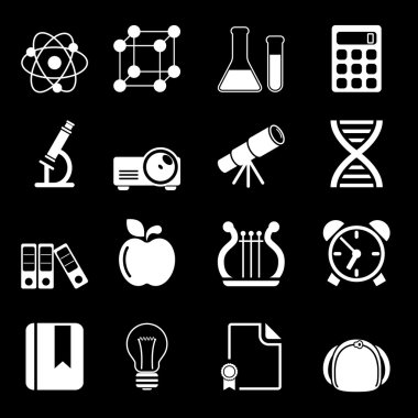 Beyaz eğitim simgeler vol 2