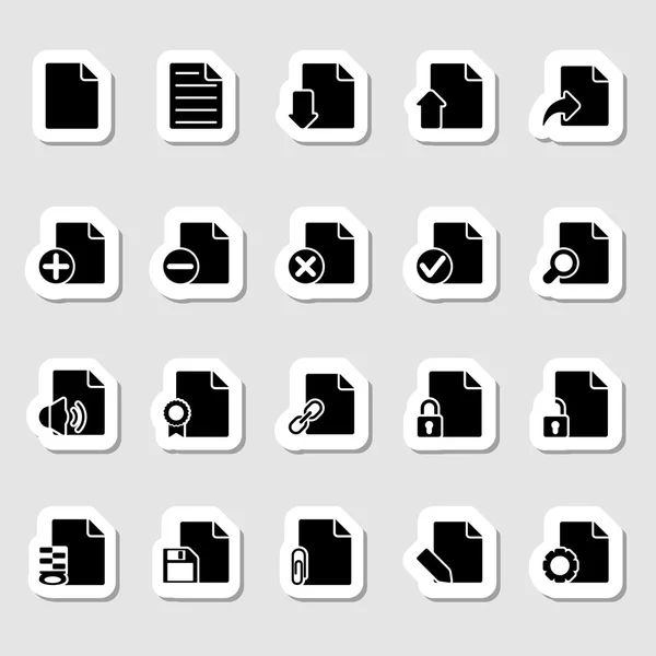 Documents Icônes définies comme étiquettes — Image vectorielle