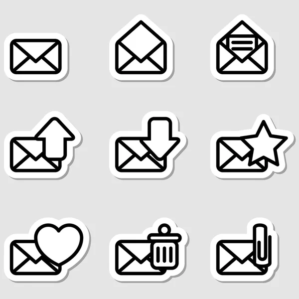 Envelopes Icons as Labels — Stock Vector