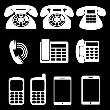 Beyaz telefon simgeleri
