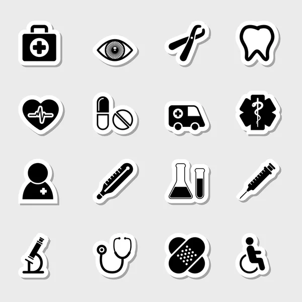 Medical Icons Set as Labels — Stock Vector