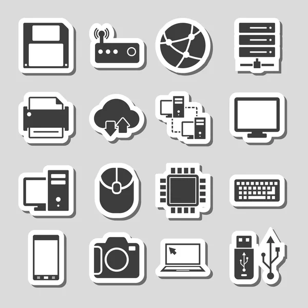 Iconos de tecnología configurados como etiquetas — Archivo Imágenes Vectoriales