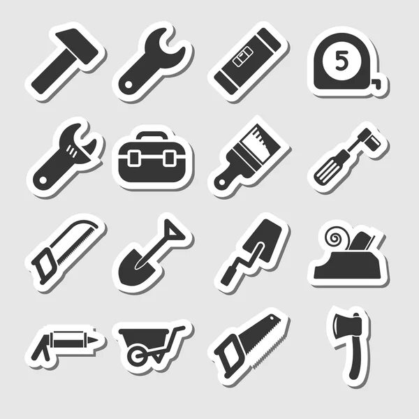 Outils Icônes comme étiquettes — Image vectorielle