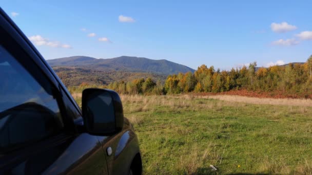 Time Lapse Landscape Autumn Carpathians Sunset Hour — Stock Video