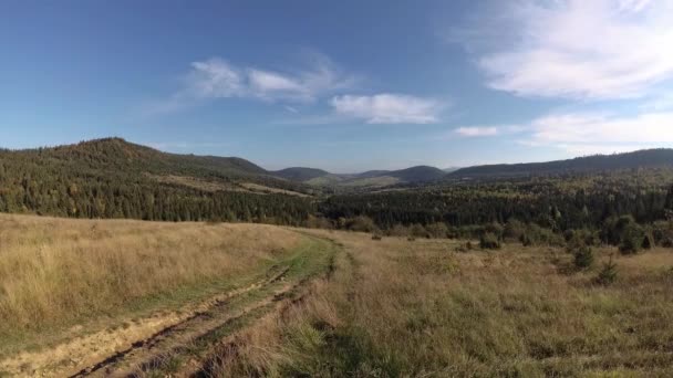 Zeitraffer Landschaft Der Herbstlichen Karpaten Bei Sonnenuntergang — Stockvideo