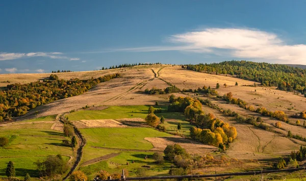 Landskap Hösten Karpaterna Vid Solnedgången Timme — Stockfoto