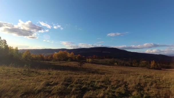 Tempo Voltas Paisagem Outono Nas Montanhas Dos Cárpatos — Vídeo de Stock