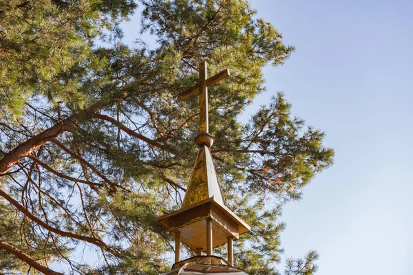 Herbstlandschaft Mit Alter Kapelle Einem Bergdorf — Stockfoto