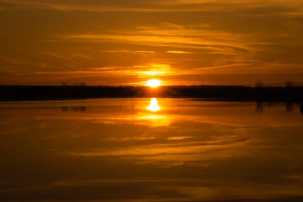 Beautiful Winter Sunset Lake — Stock Photo, Image