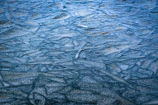 Lód Jeziorze Słoneczny Dzień — Zdjęcie stockowe