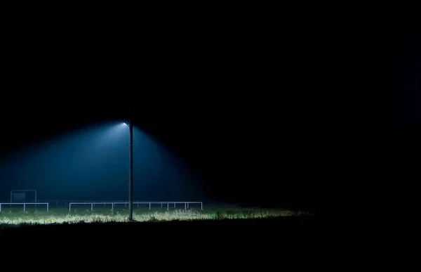 Street Lamp Light Heavy Fog — Stock Photo, Image