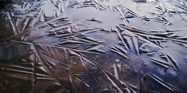 Текстурований Лід Поверхні Озера — стокове фото