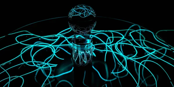 Reflexão Padrão Textura Abstrata Com Luz Uma Bola Cristal — Fotografia de Stock