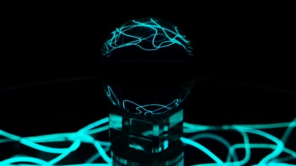 Réflexion Motif Texture Abstraite Avec Lumière Sur Une Boule Cristal — Video