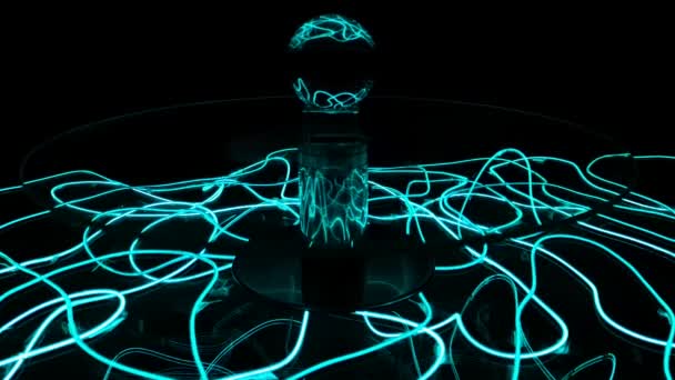 Відбиття Абстрактного Візерунка Текстури Світлом Кристалічній Кулі — стокове відео