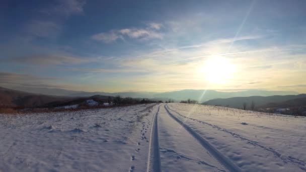 Tijd Ronden Van Een Winterlandschap Karpaten — Stockvideo