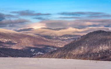 Karpat Dağları 'ndaki kış manzarası