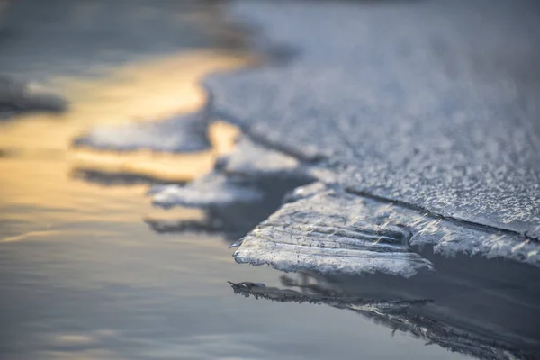 Hermoso Hielo Río Montaña Invierno — Foto de Stock