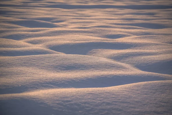Neige Pelucheuse Texturée Dans Les Carpates Coucher Soleil — Photo