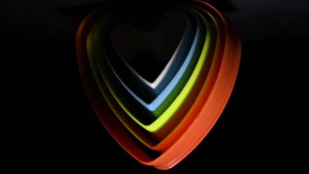 Symbolische Multi Gekleurde Harten Voor Achtergrond — Stockvideo