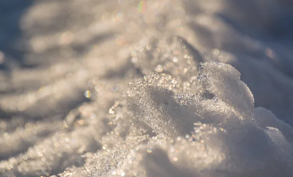 Texturerad Fluffig Snö Karpaterna Vid Solnedgången — Stockfoto
