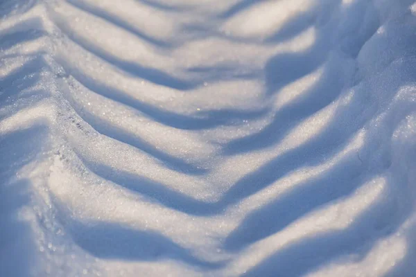 Neige Pelucheuse Texturée Dans Les Carpates Coucher Soleil — Photo