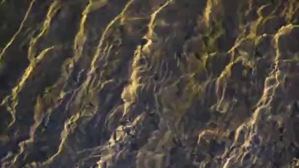 Olas Texturizadas Río Montaña Con Resplandor Solar — Vídeo de stock