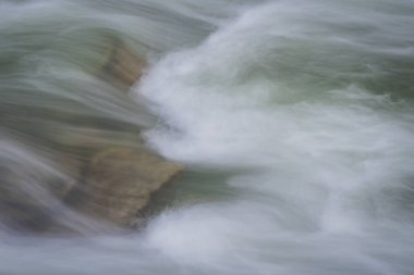 Bahar Ormanı 'ndaki fırtınalı nehir.