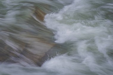 Bahar Ormanı 'ndaki fırtınalı nehir.