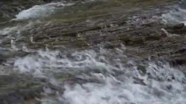 Bahar Dağı ormanında fırtınalı şelale