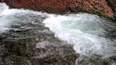 Bahar Dağı ormanında fırtınalı şelale