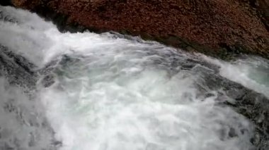 Bahar Dağı ormanında fırtınalı şelale