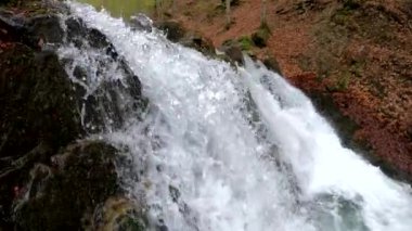 Bahar Dağı ormanında fırtınalı şelale