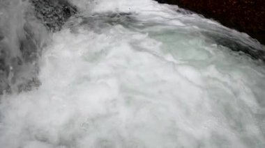 Bahar Dağı ormanında fırtınalı şelale