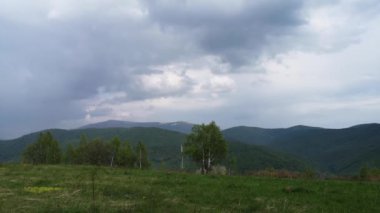 Timelapse of a spring landscape in a rural mountainous region of the Carpathians