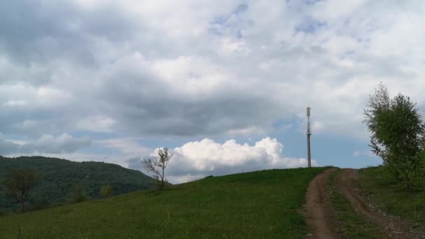 Timelapse Spring Landscape Rural Mountainous Region Carpathians — стоковое видео