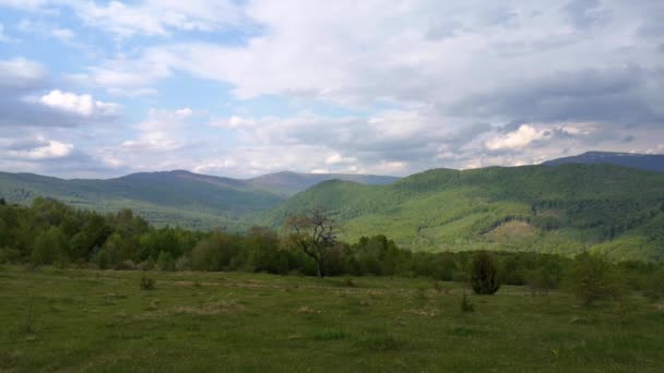 Timelapse Spring Landscape Rural Mountainous Region Carpathians — Stockvideo