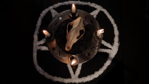 Okkult Szimbólumok Metaforikus Csendélete — Stock videók